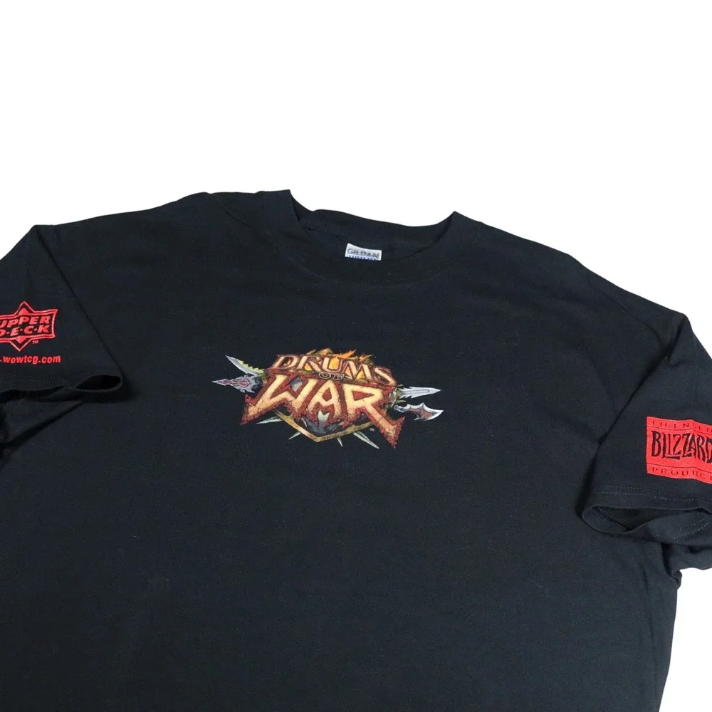 Gildan World of Warcraft TCG Shirt XL Black Drums of War‎ Video Game Promo Tee